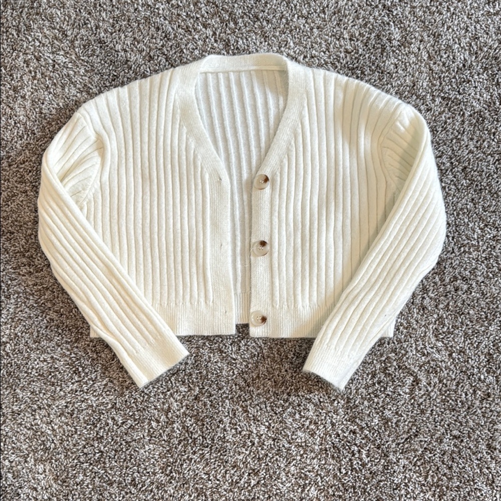 Women's Cream Cardigan Sweater